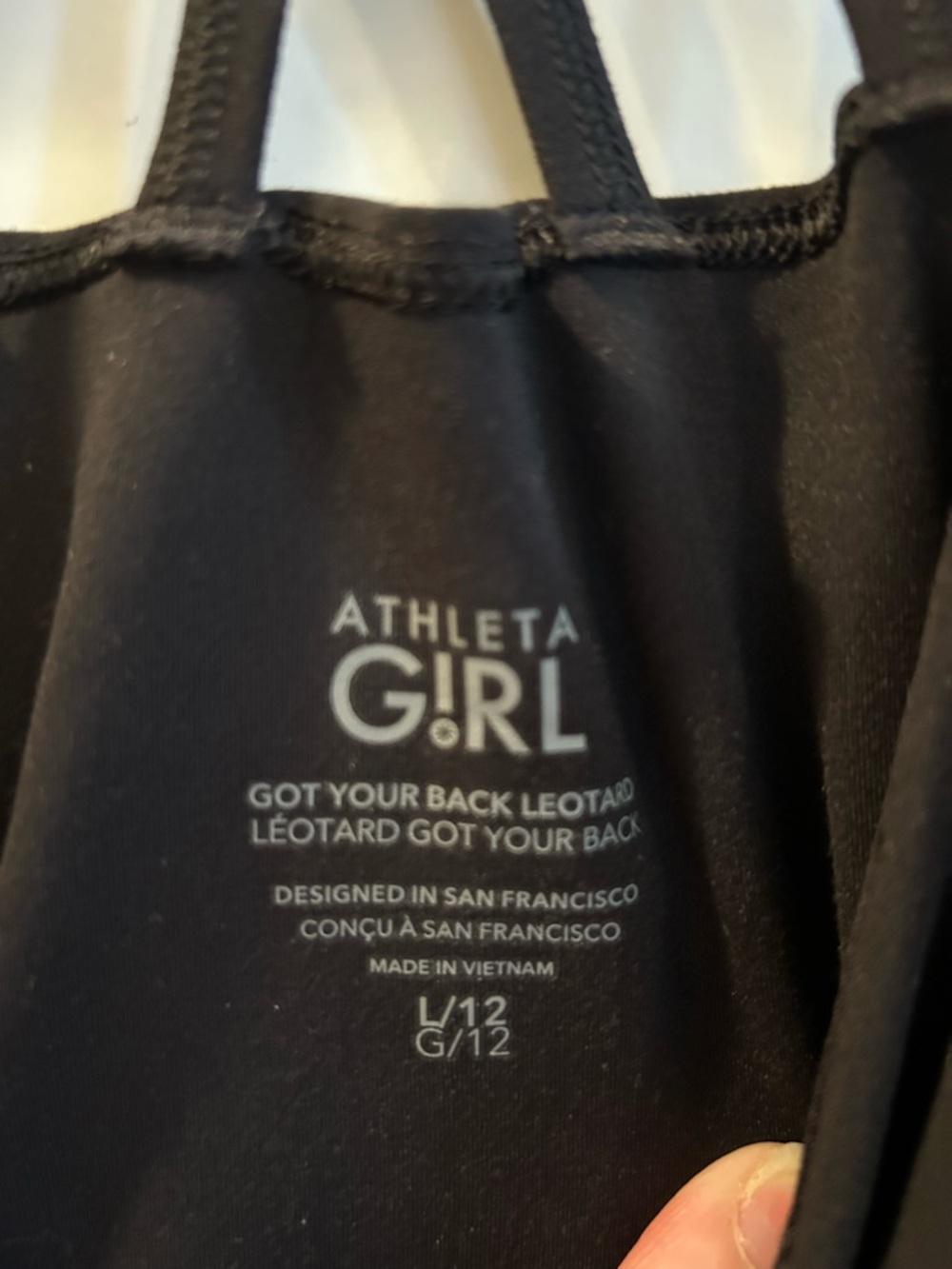 Athleta Girl Black Girls' Got Your Back Leotard - Size 12 - Picture 5 of 8